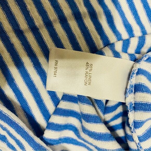 J Jill Womens Blue And White Stripes Linen‎ Top Size Small - Picture 6 of 6